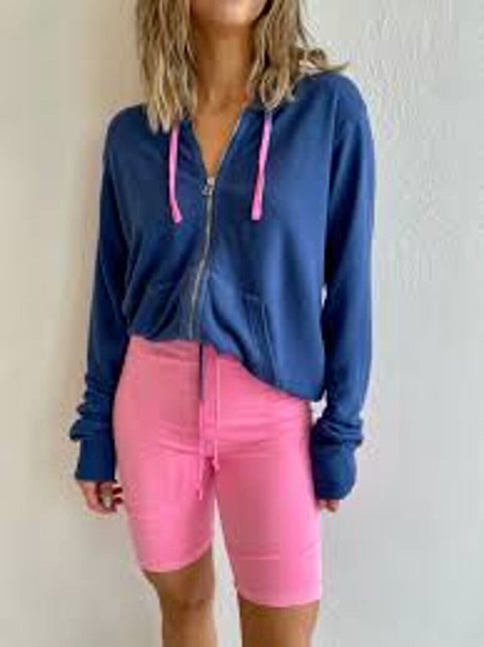 Sundry Pop Pink Terry Biker Shorts Small NWT Athleisure Yoga Sweat Shorts